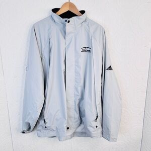 Adidas Large Clima Shell Gray Golf Windbreaker Jacket Men’s Lightweight Full Zip